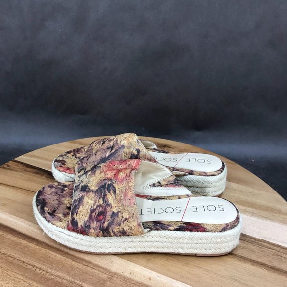 Sole Society Multicolor Twist Bow Espadrilles Mules Closed Toe Sandals Womens 6 - Picture 3 of 7